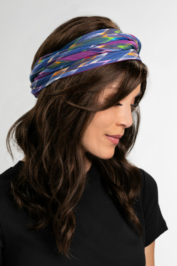 Reversible Softie Headscarf de Jon Renau en color Plum + Marquise Multi